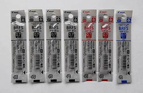 乐天商城 - パイロット 油性ボールペン替芯 細字0.7mm 黒4本/赤2本/青1本 BRFS-10F-B4/R2/L1 3色7本組み