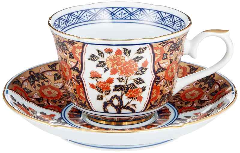 コーヒーカップ おしゃれ: 有田焼 絢爛古伊万里 花コーヒー碗皿 Japanese Cup and Saucer Porcelain/Size(cm) 12x9x6.5/No:274155