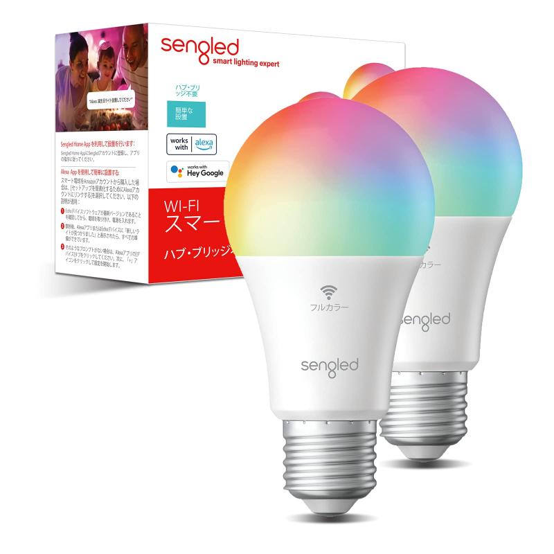【Amazon Alexa認定】Sengled スマート LED電球 E26口金 60W相当 調光調色 800lm 広配光タイプ Amazon Alexa対応 全方向タイプ hubブリッジ不要 マルチカラー