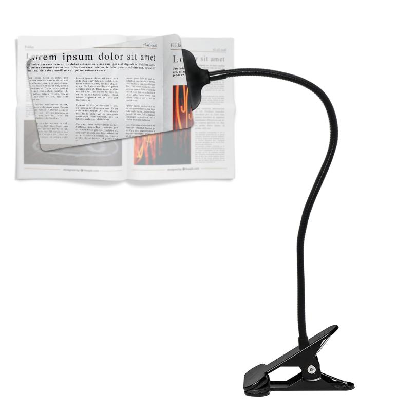 ZenCT スタンドルーペ 拡大鏡 5倍 四角形 クリップ式 読書用 スタンド レンズ 虫眼鏡 高倍率 360°角度調整可能 新聞 地図 ジュエリー 手芸 プレゼント CT182