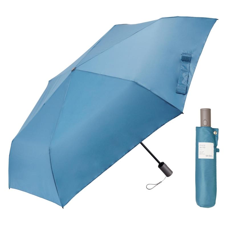 Waterfront 折りたたみ傘 雨傘 umbulatio シリーズ 『 カルオート 折 』 ターコイズ 55cm 便利だけど思いが当たり前な自動開閉傘をグッと軽量に 軽量 約210g + 自動開閉 + 撥水 4級 + UV ケア レディー
