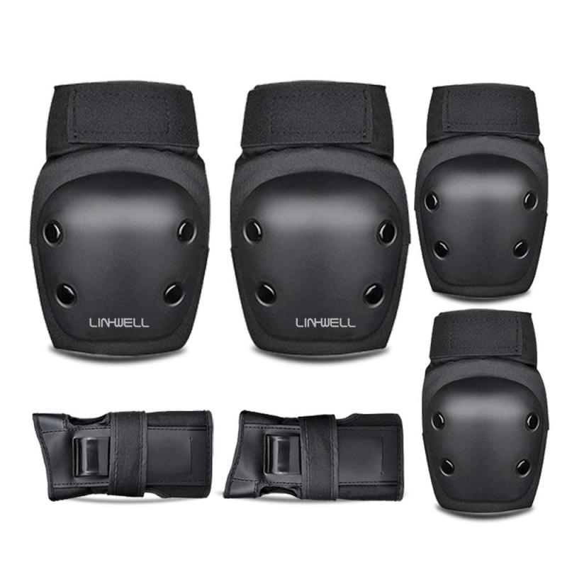 乐天商城 - スケートボード プロテクター 6点セット 手首 肘 膝ガードスケートボード用パッド 子供用と大人用 保護 収納袋付き