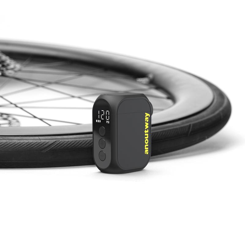 anoutway 気圧表示 自転車 空気入れ 携帯 電動ポンプ 携帯ポンプ 小型 電動空気入れ 全バルブ対応(米式仏式英—式）