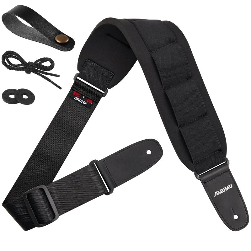 Amumu SBR Guitar Strap with 3.3'' Wide Rubber Padded for Electric Guitar Bass Guitar mkslpulp-10151935 MK楽天市場店 パッケージ画像