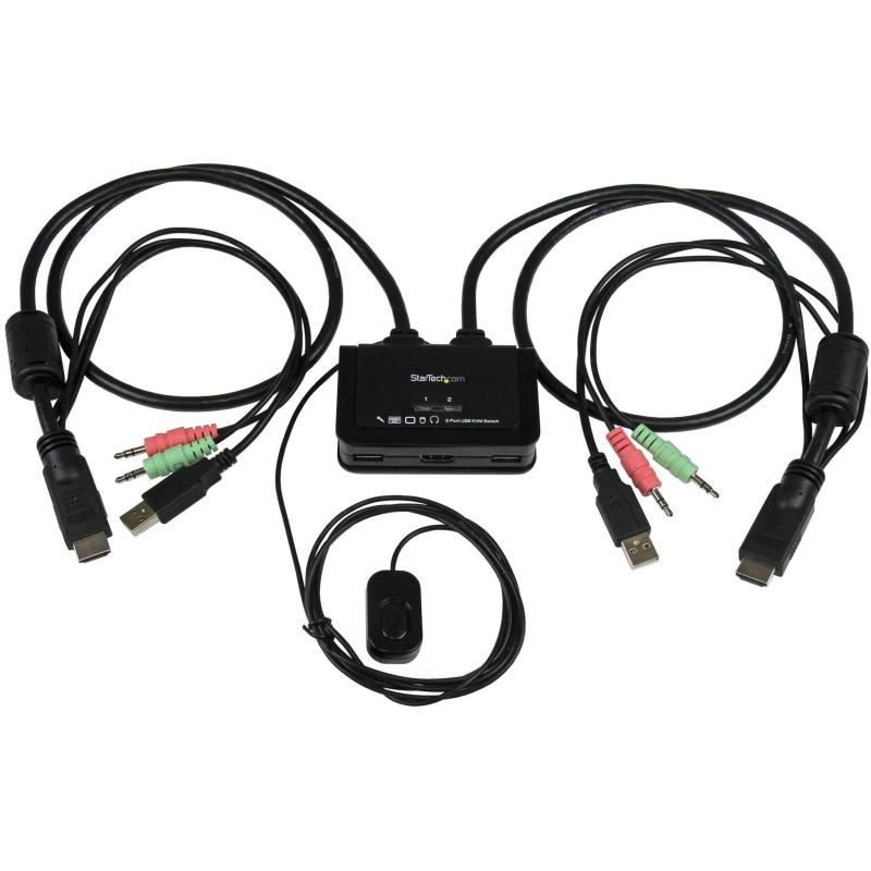 乐天商城 - StarTech.com KVMスイッチ／2ポート／シングルモニター／HDMI 1080p／ケーブル一体型／音声 リモートスイッチ付き／バスパワー／PC パソコン CPU切替器 2台用 SV211HDUA