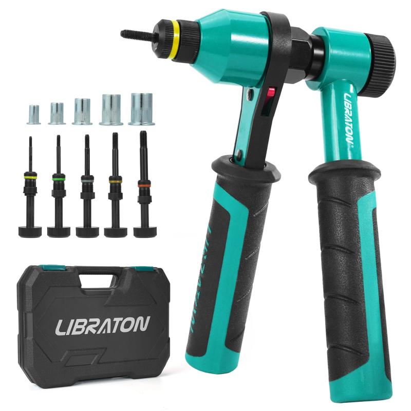 樂天商城 - LIBRATON ラチェット式ナッターセット M5 M6 M8 M10 M12 リベットナット50個付属 収納ケース付き