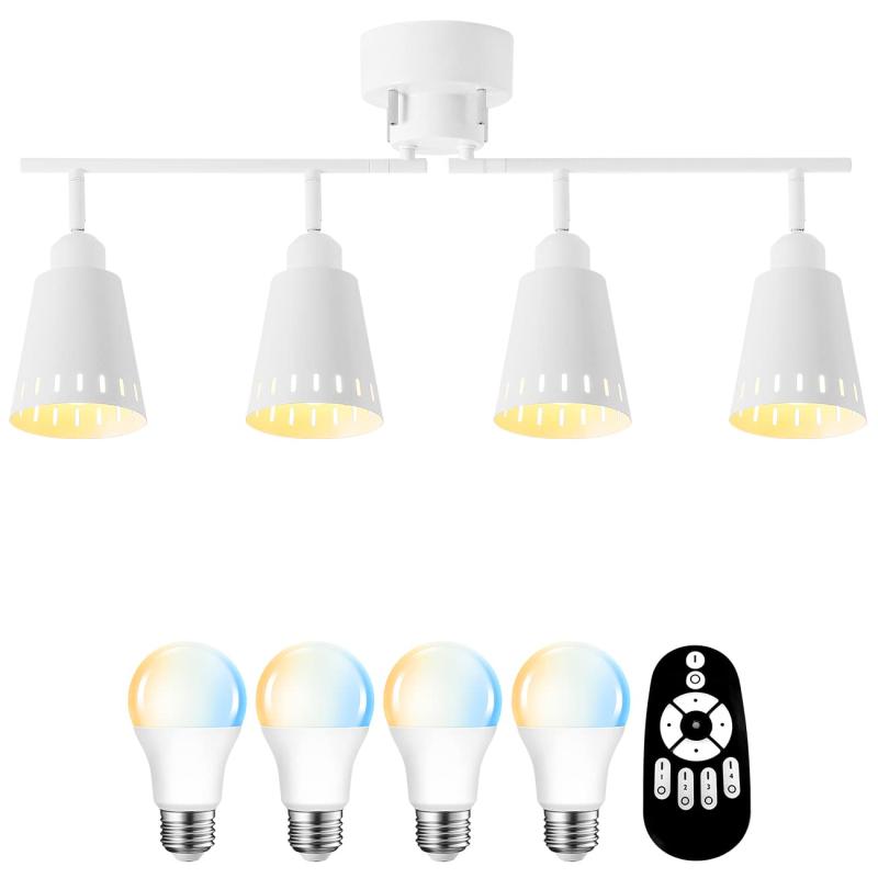 ANWIO シーリングライト 4灯 リビング 天井 ダイニング 照明 照明器具 A19 無段階調光調色可能 室内照明