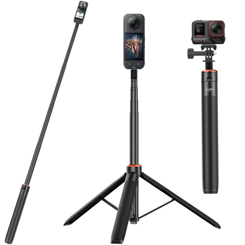 Rakuten - Insta360用 伸縮式自撮り棒 三脚一体型 旅行用 携帯便利 軽量 折りたたみ 6段伸縮