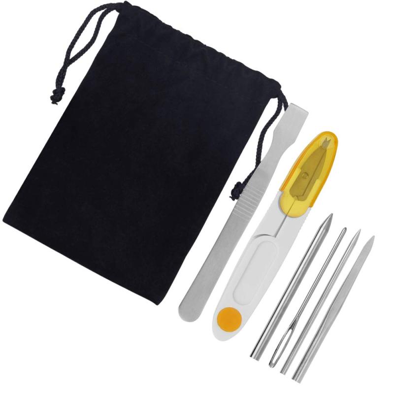 COOLBOTANG パラコードステッチ 5点セット パラコードニードル ステンレス スチール パラコード針 手縫い針 編み針セット ブレスレット用 編み物 クラフト用品 裁縫道具 シャフト 手芸用品 ハ