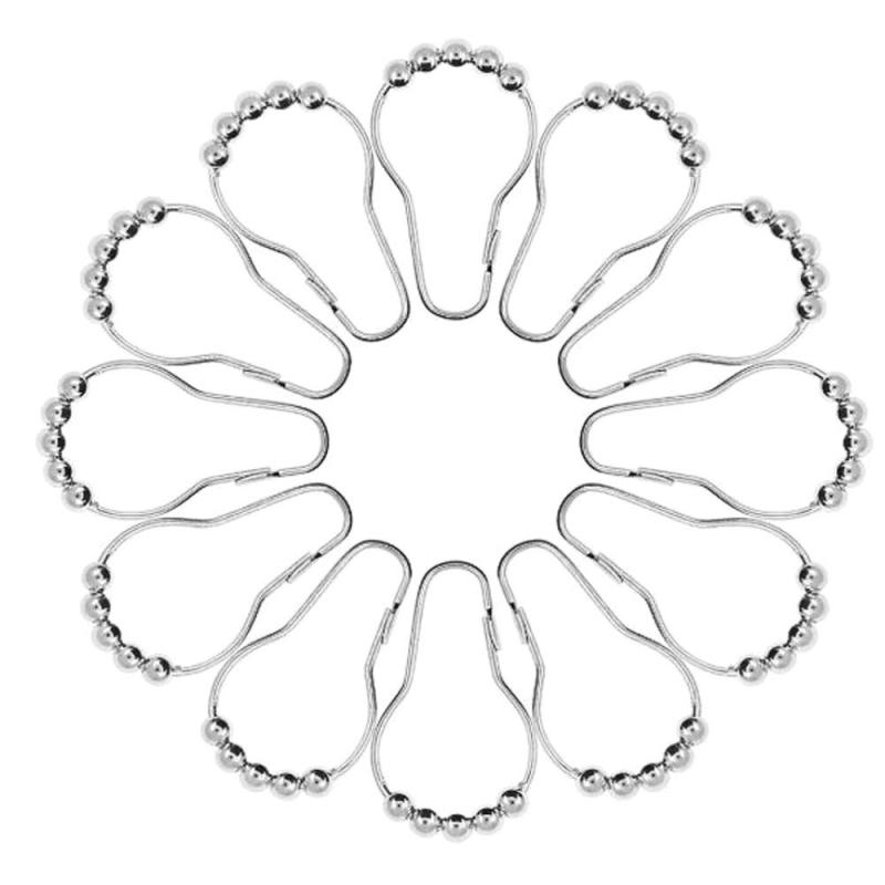 乐天商城 - シャワーカーテンリング カーテンリングフック カーテンフック 20個入 スライドリング しっかり 固定