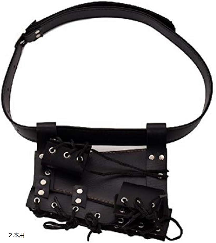 コスプレ 刀 剣 ホルダー ソードベルト 剣帯 腰 用 2本 3本 レザー革 ベルト付 演劇 調節可能 2本用