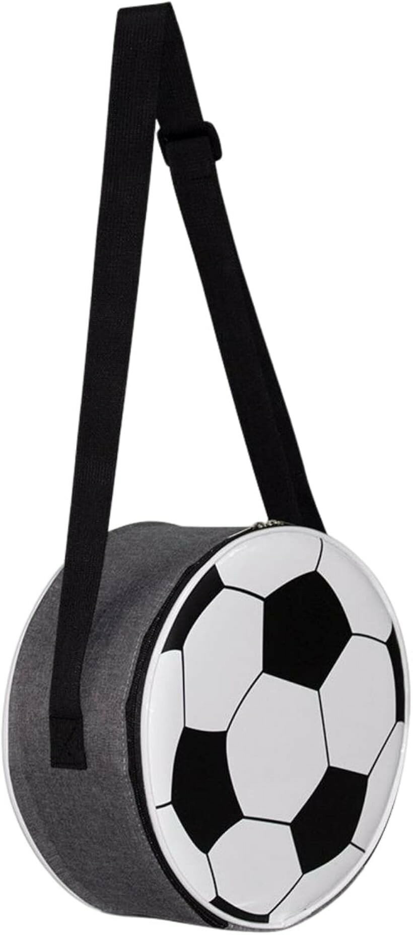 保冷バッグ 小さめ 子供 サッカーボール型 斜めがけバッグ 保冷用 クーラーバッグ 小型 グレー (グレー)
