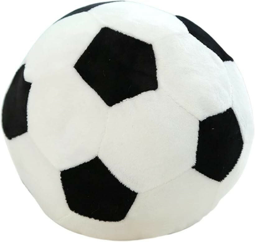 サッカーボール クッション やわらかい ふわふわ 室内 枕 抱き枕 インテリア小物 黒白 (黒白)
