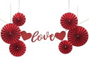 バレンタイン 飾り 装飾 飾り付け ガーランド ペーパーファン love スクリプト 赤 a-b389 Passion
