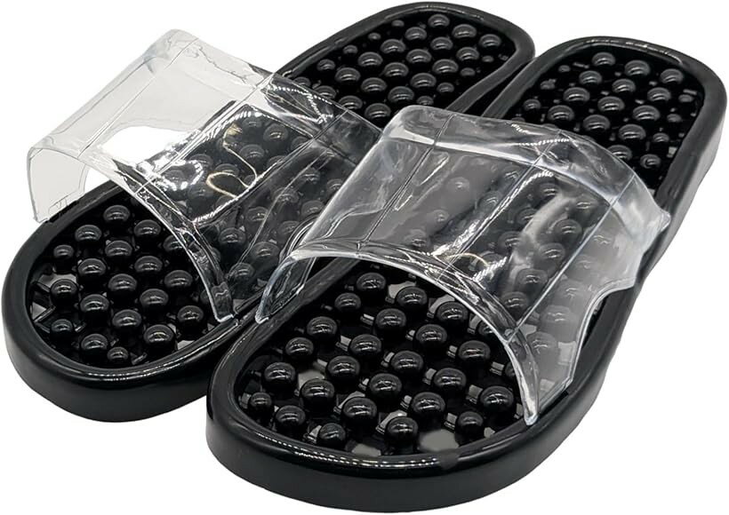 Bath Supplies - ベランダ サンダル レディース 速乾 水切り バスルーム トイレ 穴あき 長持ち (ブラック, M)