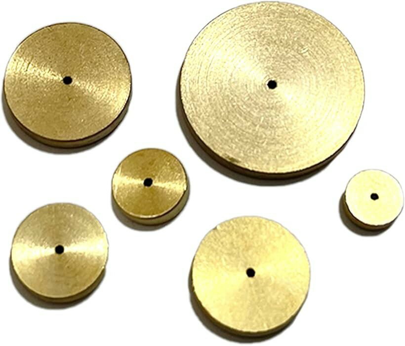 レザークラフト 丸 定規 型取り ガイドゲージ 真鍮 工具 丸ヘリヘリ落とし 6個 セット 6mm ～ 20mm SN-300-MJ (金, 1.7mm)