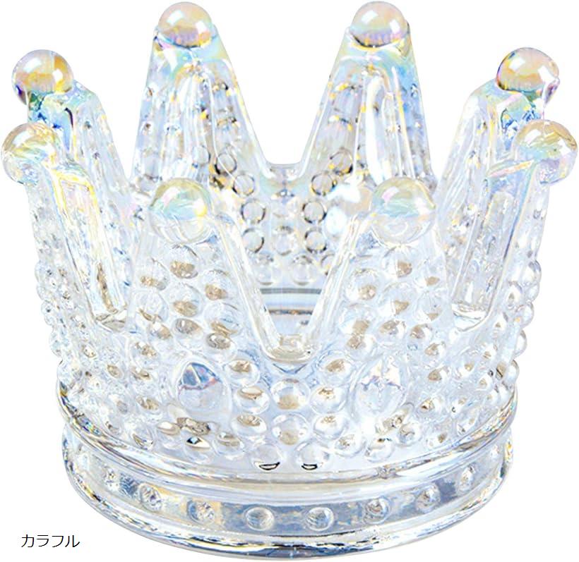 【楽天ランキング1位入賞】王冠 アロマキャンドル 灰皿 アクセサリー 小物入れ ガラス クリア ゴールド..