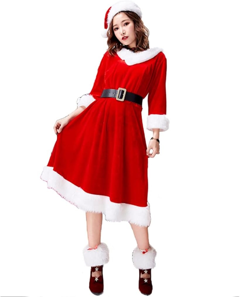 サンタコスプレ レディース クリスマス 仮装 ワンピース M (M)