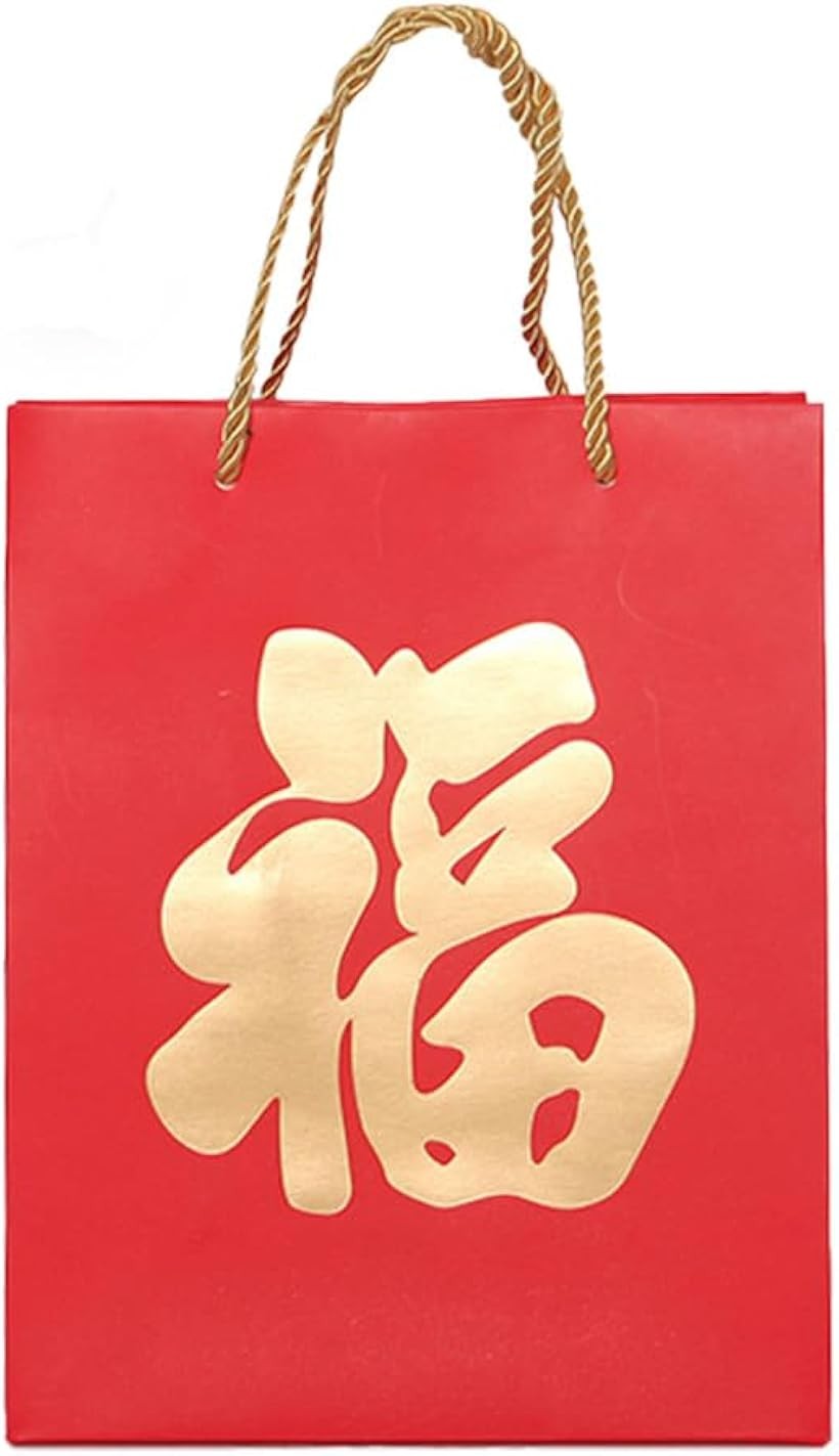樂天商城 - 福袋の袋 紙袋 手提げ 赤い袋 12枚 (大)
