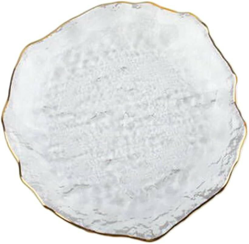 ジュエリートレイ ガラス 透明 アクセサリー置き 北欧スタイル 金縁小ガラス板8cm ...