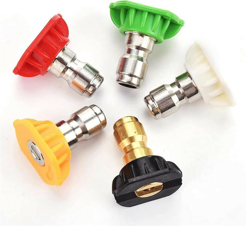 高圧洗浄機 ガン ノズル チップ 1/4 スプレーノズル 5個 ホルダー付き 3