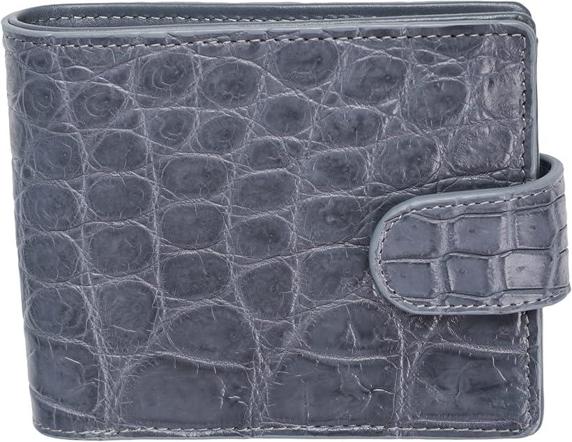 クロコダイル 2つ折り 財布 スナップ付き ミニ財布