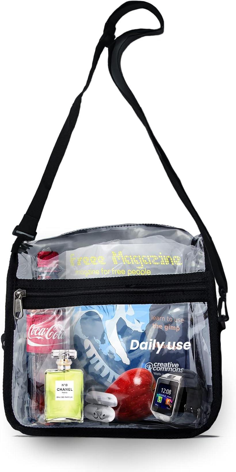 透明メッセンジャーバッグ PVC ワーク ショルダー 調節可能なジッパー付き(4.0)