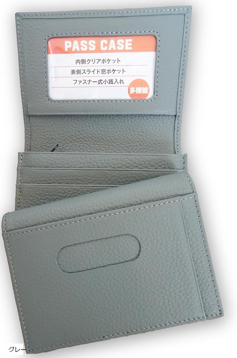 名刺入れ メンズ 小銭入れ付き 免許証入れ 定期入れ カードケース パスケース 日本ブランド 本革 二つ折り ベージュ ブラック ネイビー グリーン ブラウン グレー