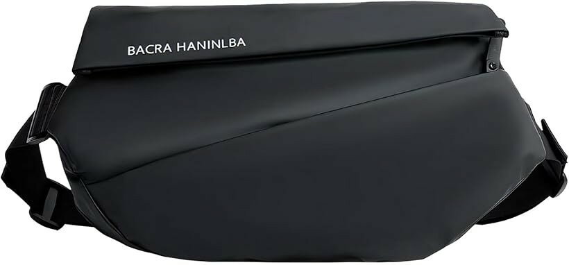 クロス 斜めがけバッグ メンズ おしゃれ 多機能 ワンショルダー ドリンクホルダー付き シンプル ボディ 大きめ アウトドア ポケットいっぱい ビジネス 通勤 通学 (ブラック)