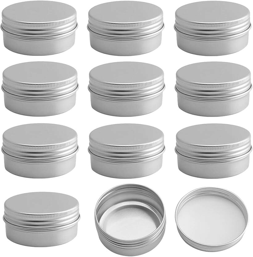 アルミ缶 クリームケース 詰め替え容器 小分け容器 12個セット 60ml (クリーム, 60ml)