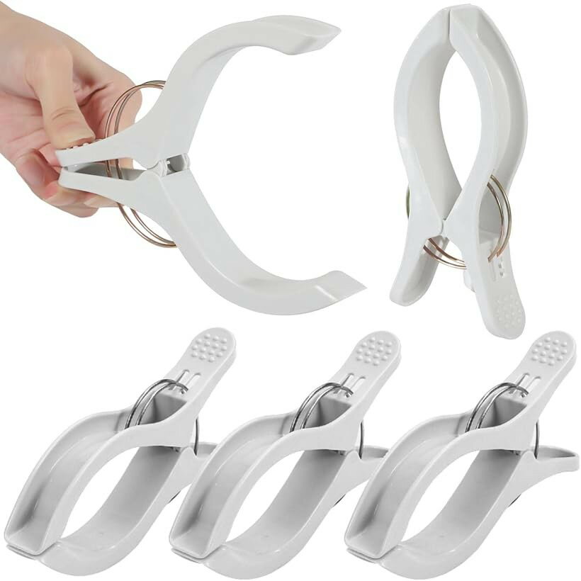 Washday Products - 洗濯ばさみ 大型 強力 特大 洗濯クリップ 布団 幅広 開き幅12cm (グレー， 3個セット)