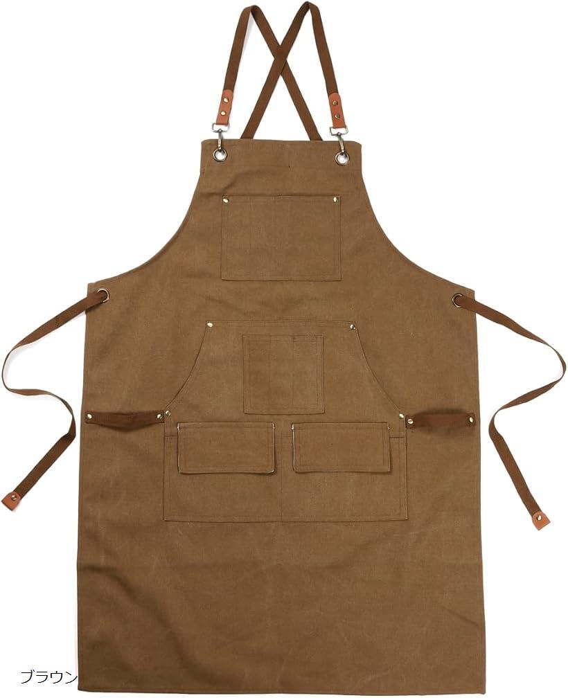 【楽天ランキング1位入賞】エプロン キャンパス アウトドア 前掛け キャンプ 作業エプロン DIY ワークエプロン ブラック カーキ グレー ブラウン