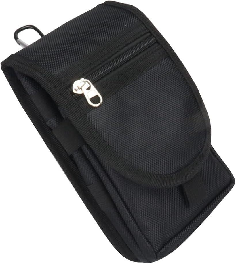 スマホポーチ ツールバッグ 多用途 カラビナ付き ベルト装着 多機能ポケット 面テープ 軽作業 アウトドア