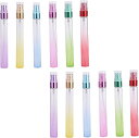 アトマイザー ガラス製 スプレーボトル 詰め替え アロマオイル用瓶 10ml 6色 12本