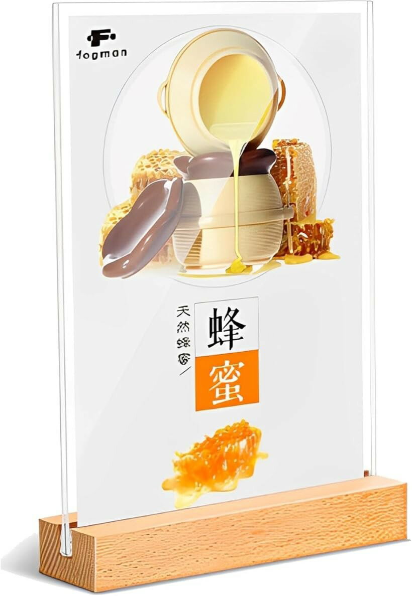ポップスタンド メニュー A5 A6 縦 横 T型 L型 卓上 木製 広告 飲食店 A6/平面/縦 (木製)