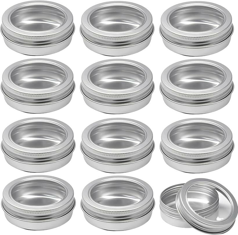 アルミ缶 小物収納 窓付き 小分け ディスプレイ 12個セット 30ml (30ml)