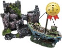 【楽天ランキング1位入賞】アクアリウム オブジェ 城 水槽 隠れ家 オーナメント 船 水族館 インテリア ダイバー 水槽用品