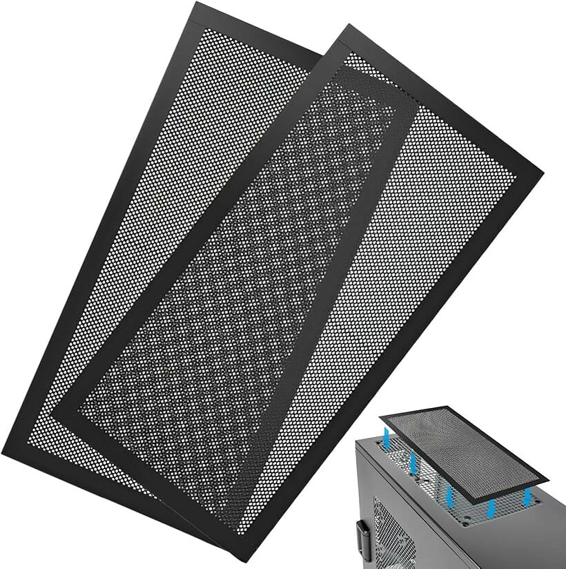 バリエーションコード : 2bjcuf0h28商品コード2bjc9lh058商品名防塵フィルター ファンフィルター PC ケースファン 自作PC マグネット 2枚セット 120x240mmブランドfogmanサイズ等120x240mm冷却効果を保ちながら埃を防ぐ「0.5mmのメッシュ穴」微細なメッシュ穴が優れた通気性を提供しながらも、微細な埃や異物の侵入を効果的に防ぎます。空気がしっかり抜けるので、PCの効率的な冷却が維持され、過熱を防ぐことができます。「マグネット式」マグネット式なので、ネジ不要で簡単に設置することができます。お手入れ時もすぐに取り外せて便利。錆びずにお手入れも簡単「高品質PVC素材」耐久性が高く、湿気や温度などの環境条件に対しても強いPVC素材を使用しています。柔軟性があるので掃除もしやすく、水洗いしても錆つかないので長期的に便利に使用することができます。「清潔を保てる」2枚セットなので、一方が清掃や交換中でももう一枚が使用でき、常にフォスターを付けることができてPCの清潔さを保てます。※ 他ネットショップでも併売しているため、ご注文後に在庫切れとなる場合があります。予めご了承ください。※ 品薄または希少等の理由により、参考価格よりも高い価格で販売されている場合があります。ご注文の際には必ず販売価格をご確認ください。※ 沖縄県、離島または一部地域の場合、別途送料の負担をお願いする場合があります。予めご了承ください。※ お使いのモニタにより写真の色が実際の商品の色と異なる場合や、イメージに差異が生じることがあります。予めご了承ください。※ 商品の詳細（カラー・数量・サイズ 等）については、ページ内の商品説明をご確認のうえ、ご注文ください。※ モバイル版・スマホ版ページでは、お使いの端末によっては一部の情報が表示されないことがあります。すべての記載情報をご確認するには、PC版ページをご覧ください。「商品特徴」高品質PVC素材：耐久性が高く熱にも強い優れた通気性：風通りが良く熱を溜め込まない取り付け楽々：磁性ゴムを使用でネジが不要便利な2枚セット：掃除の際の交換用としても便利「商品詳細」素材：PVC・ナイロン・磁性ゴムサイズ：12 x 12 cm/12 x 24 cmセット：2枚カラー：ブラック