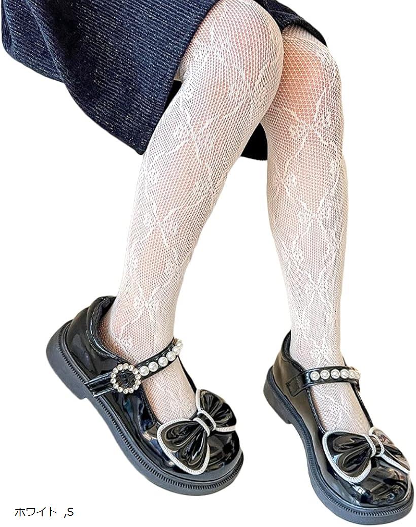 【楽天ランキング1位入賞】子供 タイツ 子供用 キッズ ストッキング 網タイツ レース リボン柄 かわい..