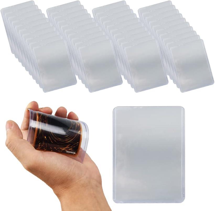 トレーディングカード トップローダー 縦入れ PVC素材 厚手 両面透明 耐久性 保護 収納 40枚セット