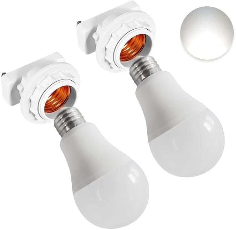口金変換アダプタ 角型引掛けランプソケット 引掛シーリング用 電球ソケット E26口金LED電球付き- 9W 器具セット