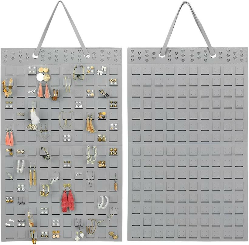 Accessories Supplies - アクセサリ収納 ジュエリーホルダー 吊り下げ式 おしゃれ 小物 多機能 グレー (グレー, 中)