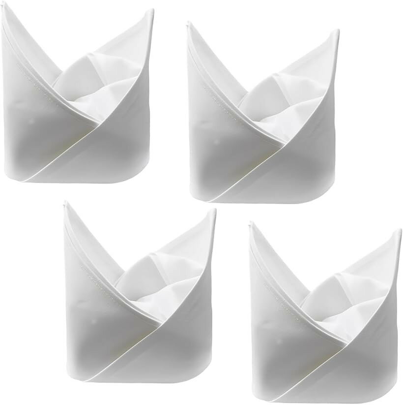 Rakuten - トーション ナプキン 綿 ペーパー テーブルナプキン 高級 ワイン 白 4枚セット 40x40cm (ホワイト, 40x40cm)