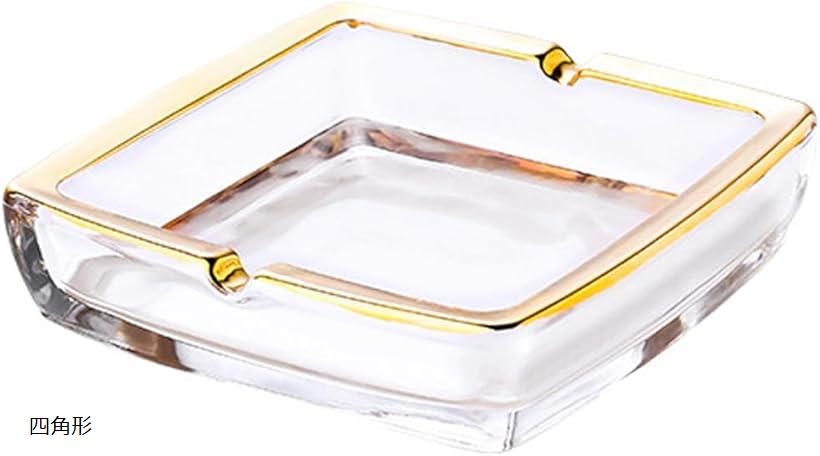 灰皿 ゴールド フレーム ガラス おしゃれ 卓上 洗いやすい 室内 屋外 クリスタル 高級 インテリア アシ..