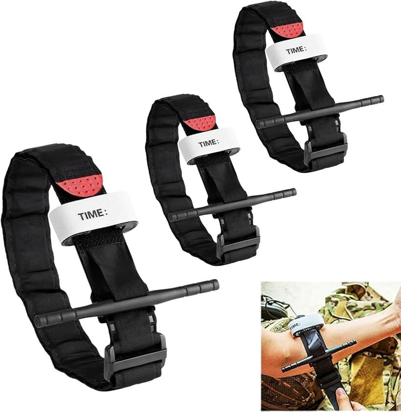 止血帯 止血バンド 駆血帯 ターニケット 止血パッド 軽量駆血帯 伸縮止血帯 軍用 海兵隊 緊急 手当 サバゲー 3個セット