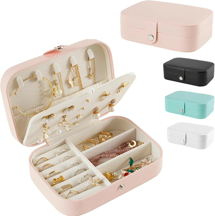 Accessories Supplies - ピアスケース アクセサリーケース ジュエリーボックス 収納 持ち運び コンパクト (ピンク)