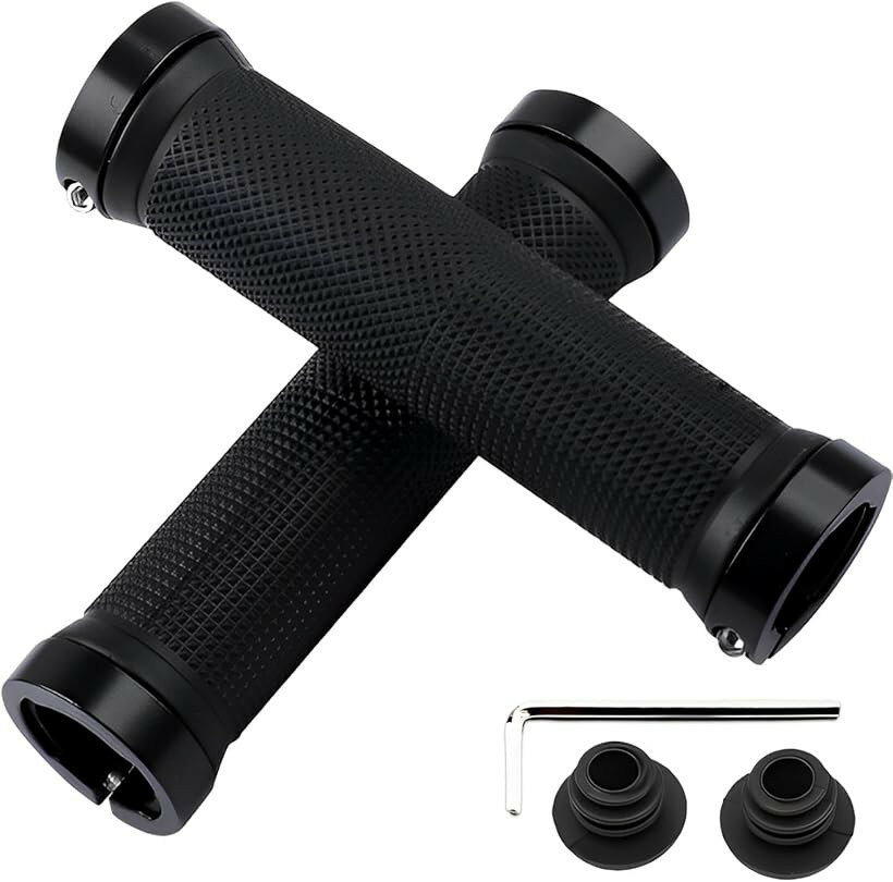 Mountain Bikes - 自転車 グリップ クロスバイク マウンテンバイク ハンドルグリップ mtb 工具付き (ブラック, M)