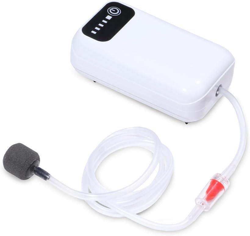 エアーポンプ 充電式 USB 小型軽量 200g 最大38時間稼働 説明書付 釣り 水槽 エアレーション