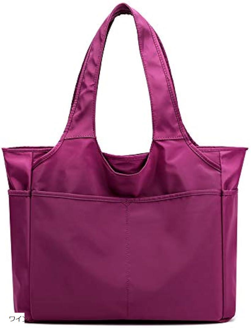 トートバッグ レディース A4 軽量 通勤 おしゃれ 大きめ 軽い 撥水 ナイロン 縦 横 オシャレ バック ワイン