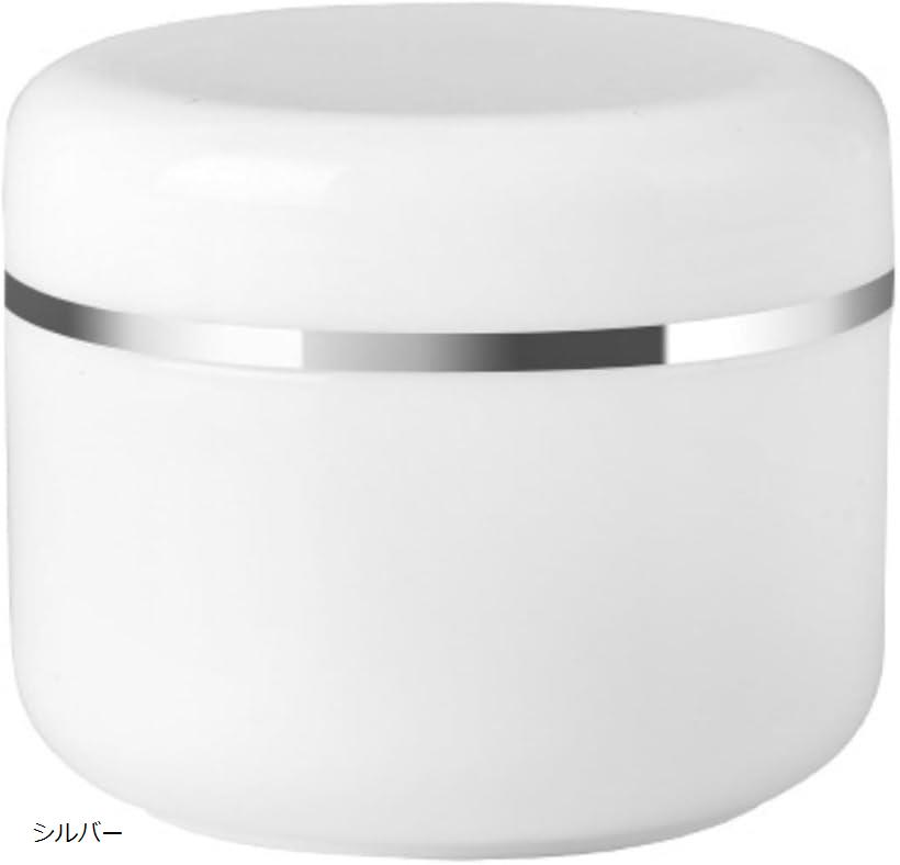 クリーム容器 クリームジャー 200g クリームケース 詰め替え容器 軟膏容器 大きめ 内蓋付き シルバー